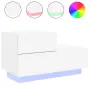 vidaXL Нощно шкафче с LED осветление, бяло, 70x36x40,5 см, снимка 1