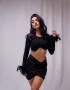 Черна стилна дамска рокля , снимка 2