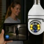 WiFi Панорамна IP Камера LYLÚ 360° във форма на крушка с нощно виждане и автоматично проследяване, снимка 2