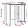 vidaXL Къща за куче с покрив черна 110x103x109 см поцинкована стомана, снимка 5
