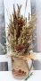 Сухи треви и натурални материали във ваза, снимка 4