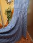 Синя памучна карирана рокля с фиксирана талия. Размер: М, L. Леко изсветляване на плата. , снимка 3