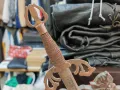 Декорация дърворезба с два стоманени меча , снимка 7