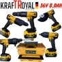 5в1 универсален комплект KraftRoyal с 5 приставки: винтоверт, гайковерт-импакт, перфоратор,водоструй, снимка 2