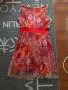 Елегантна рокля в червено със златист елемент, снимка 2