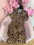 леопардова рокля тип риза, снимка 2