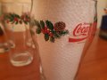 Кока Кола чаши /"Vintage enjoy Coca-Cola Christmas Glass Bells Balls of Holly” - 80-90те, снимка 1 - Колекции - 31652682