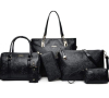 Комплект от 6️⃣ броя луксозни дамски чанти Цвят: Черен👜 🖤💥, снимка 1 - Чанти - 44581960