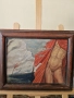 Прекрасна антикварна картина масло върху платно Бг автор , снимка 3