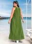 Прекрасна Дълга Маслинено Зелен Цвят Солей Рокля, снимка 3