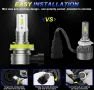Sycreek комплект LED крушки за фарове H11 H8 H9, 2 броя, 16000LM 6500K студено бяло, снимка 7