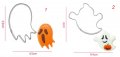 Дух Духче Halloween Хелоуин Метална форма резец украса бисквитки фондан пита тесто шоколад, снимка 1 - Форми - 30004184