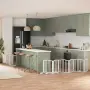 vidaXL Сгъваема преграда за кучета с врата 9 панела бял 450 см топола, снимка 2