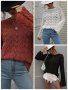 Дамски свободен пуловер с кръгло деколте, 3цвята - 023