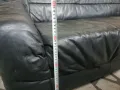 Черен кожен диван, снимка 10