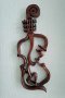 Цигулка на любовта  дърворезба, снимка 1 - Декорация за дома - 42598791