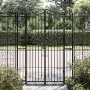 vidaXL Градинска порта черна 121x8x180 см ковано желязо, снимка 2