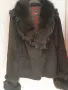 Палто Черно с Косъм, снимка 1