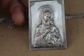 Сребърен медальон Богородица с младенеца, снимка 3
