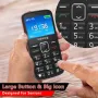 Tosaju 4G мобилен телефон за възрастни, без SIM, отключен, със SOS бутон, черен, снимка 3