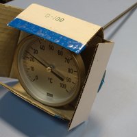 биметален термометър Wika thermometer ф100mm, 0/+100°C, L-400mm, снимка 7 - Резервни части за машини - 37104283