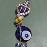 Ключодържател много красив стилен сувенир от Гърция стъкленото око на Назар амулет - 9470, снимка 4 - Други - 31205767