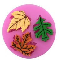 3 големи Есенни широколистни листа листо силиконов молд форма фондан шоколад гипс смола декор, снимка 3 - Форми - 31335373