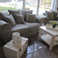 Комплект двуместен диван и фотьойл, снимка 1 - Дивани и мека мебел - 42852868