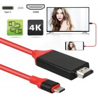 USB Type-C към HDMI кабел  за връзка на Android смартфон/телефон/проектор с телевизор/монитор , снимка 3 - Кабели и адаптери - 33756746