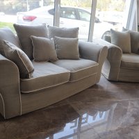 Комплект двуместен диван и фотьойл, снимка 3 - Дивани и мека мебел - 42852868