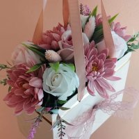 🌸Ново🌸Страхотна розова чантичка със сапунени цветя за вашите специални поводи🌸 , снимка 5 - Подаръци за жени - 42846184