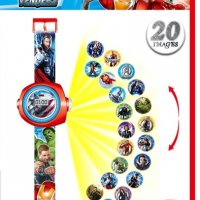 Avengers Отмъстителите герои Капитан Америка Хълк Айрън 3D детски часовник прожектор, снимка 1 - Детски - 30518934