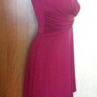 Винен цвят рокля, с акцент  брошка🍀❤XS,S,M(38)❤🍀арт.4022, снимка 4 - Рокли - 36396153