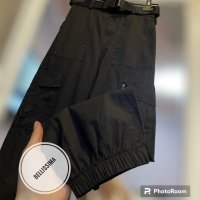 Карго панталон в черно с колан , снимка 7 - Панталони - 44393169