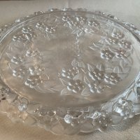 Walter Glas- Кристално ново плато,голяма релефна чиния 34 см диаметър , снимка 7 - Чинии - 40741258