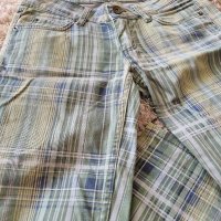 Дамски зелен кариран панталон (прав, тип цигара), снимка 8 - Панталони - 37641272