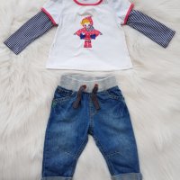 Дънки блуза и буйки за малка дама 3-6 месеца, снимка 11 - Комплекти за бебе - 29855182