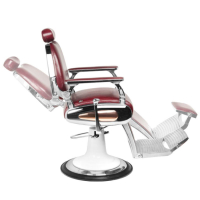 Бръснарски стол Moto Stil - бордо/черен, снимка 5 - Бръснарски столове - 44635641