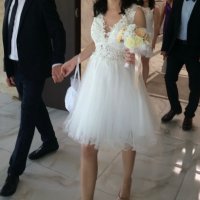 Булчинска/Сватбена рокля -  Официална/Елегантна бяла рокля, снимка 17 - Рокли - 33677693