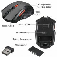 Оптична безжична мишка 1200 DPI 2.4Ghz, снимка 3 - Клавиатури и мишки - 31554519
