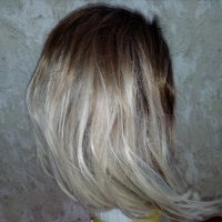 НОВА перука - боб -омбре тъмнокестеняво към платинено русо, снимка 6 - Аксесоари за коса - 36683118