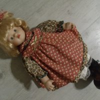 № 6463 стара порцеланова кукла   - със стойка  - височина 40 см , снимка 4 - Други ценни предмети - 37757970