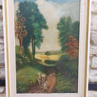 Стара маслена картина(Пейзаж-19 век), снимка 1 - Картини - 37879518