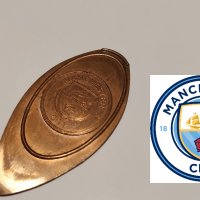 Manchester City F.C. - метална плочка с емблемата на отбора, снимка 1 - Други ценни предмети - 33856674