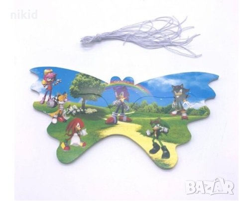 Соник Sonic 6 бр домино маска за очи лице парти рожден ден, снимка 1