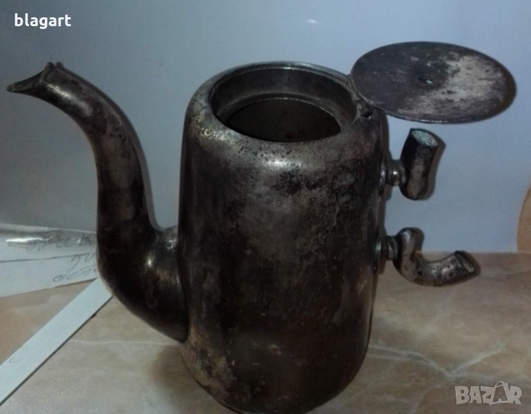 Посребрен корабен чайник -1860г., снимка 1