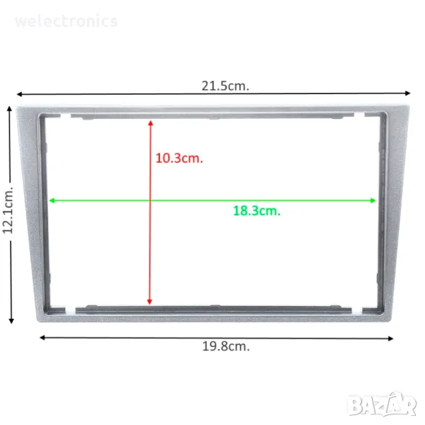 Рамка за автомобилно радио мултимедия OPEL RENAULT SUZUKI 2DIN сребърен цвят, снимка 1