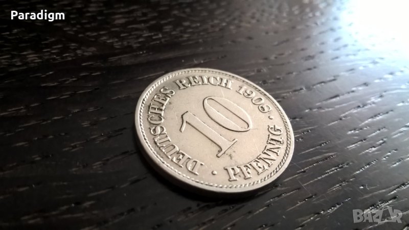 Райх монета - Германия - 10 пфенига | 1908г.; серия A, снимка 1