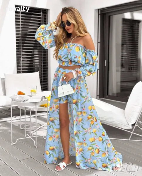 Стилен дамски комплект Два цвята , снимка 1