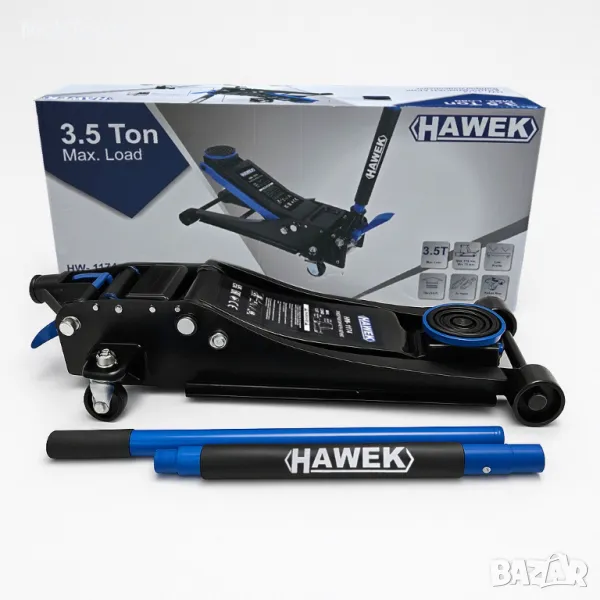 Нископрофилен крик крокодил 3,5 тона с педал 75 – 510 ММ HAWEK, снимка 1